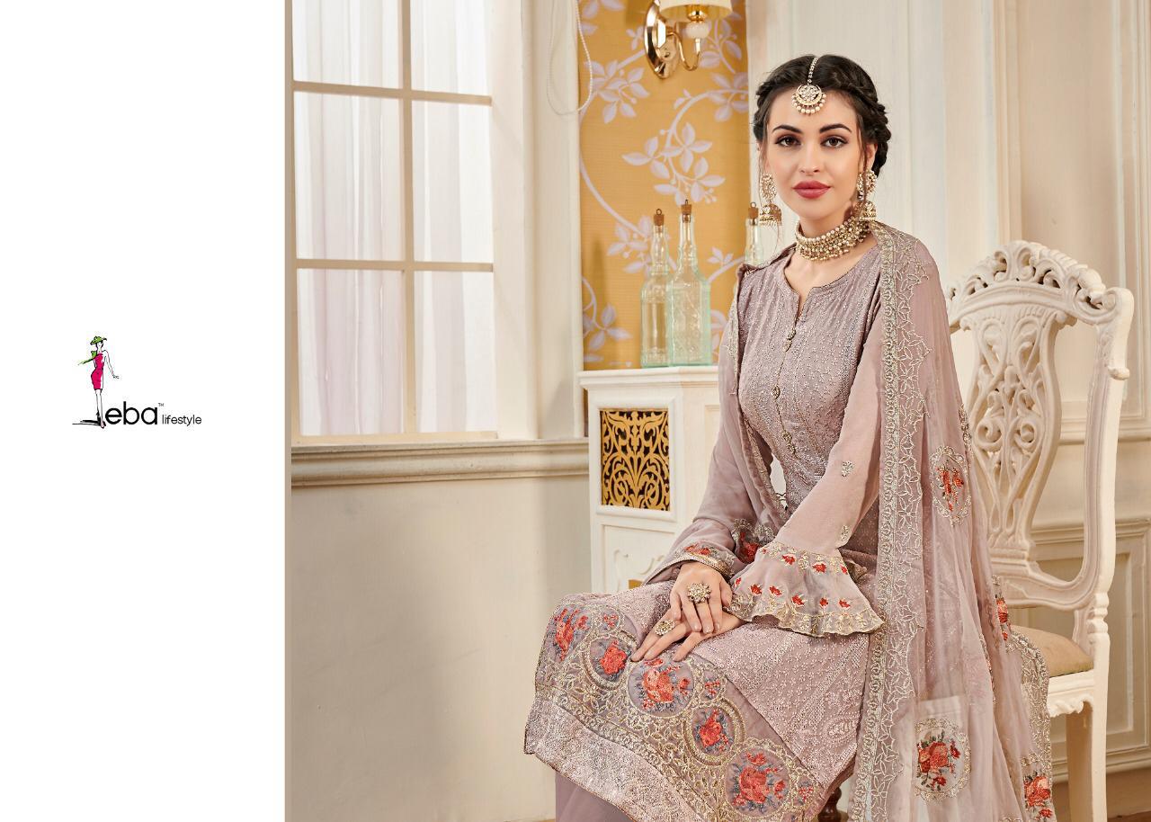 Hurma Vol 12 By Eba Lifestyle  Series 1064 To 1068 Georgette Embroidered Designer Party Wear Suits W...
