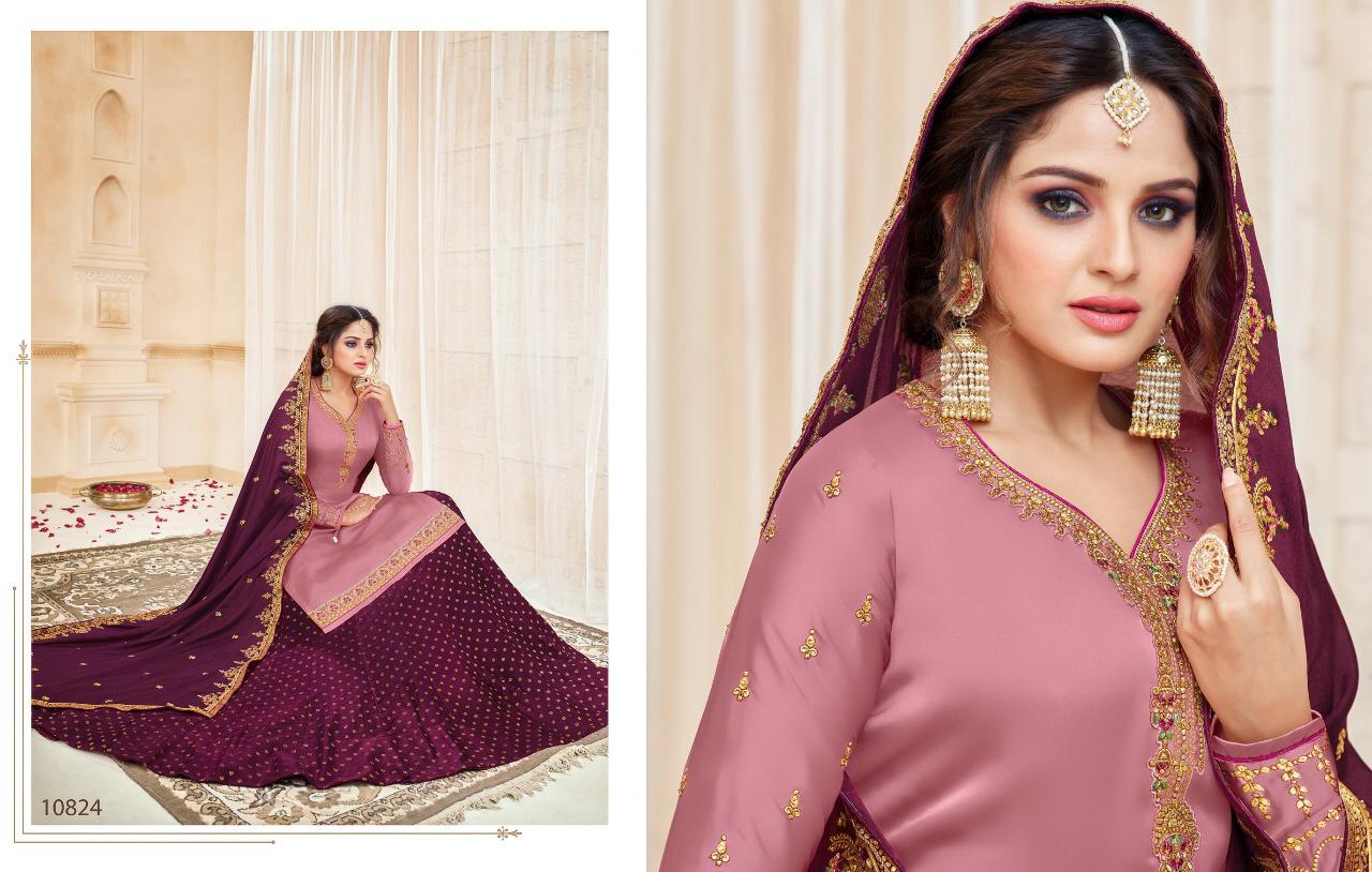 Zisa Vol 59 By Meera Trendz Series 10821 To 10825  Georgette Embroidered Designer Party Wear Suits W...