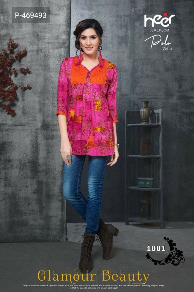 Polo Vol 3 By Heer Reyon Tops Wholesale Supplier And Dealer Surat