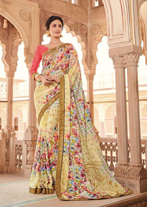 Gulabo By Shangrila Floral Printed Sarees Wholesale Supplier And Dealer Surat