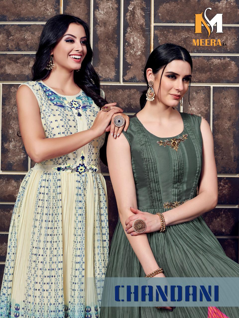 Chandani By Meerali Silk Printed Gowns Wholesale Supplier Gujarat