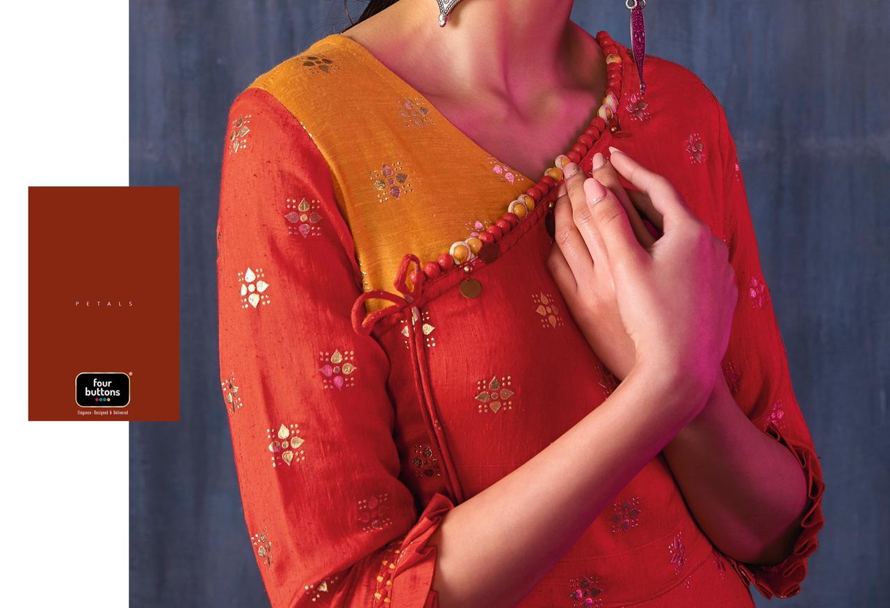 Petals By Four Buttons Viscose Designer Party Wear Gowns Wholesale Supplier Gujarat