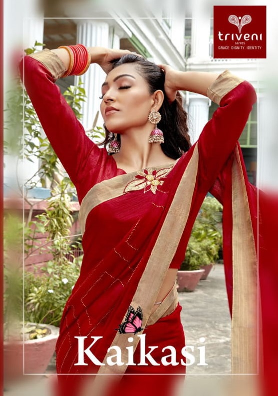 Kaikasi By Triveni Fancy Designer Party Wear Sarees Wholesale Supplier India