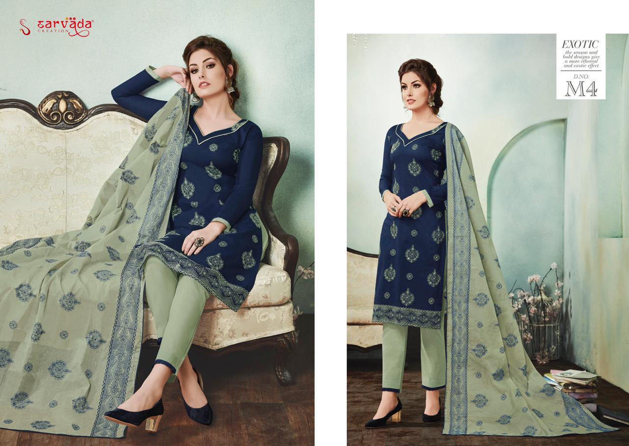 Mul Mul By Sarvada Cambric Cotton Dress Materials Wholesale Supplier India