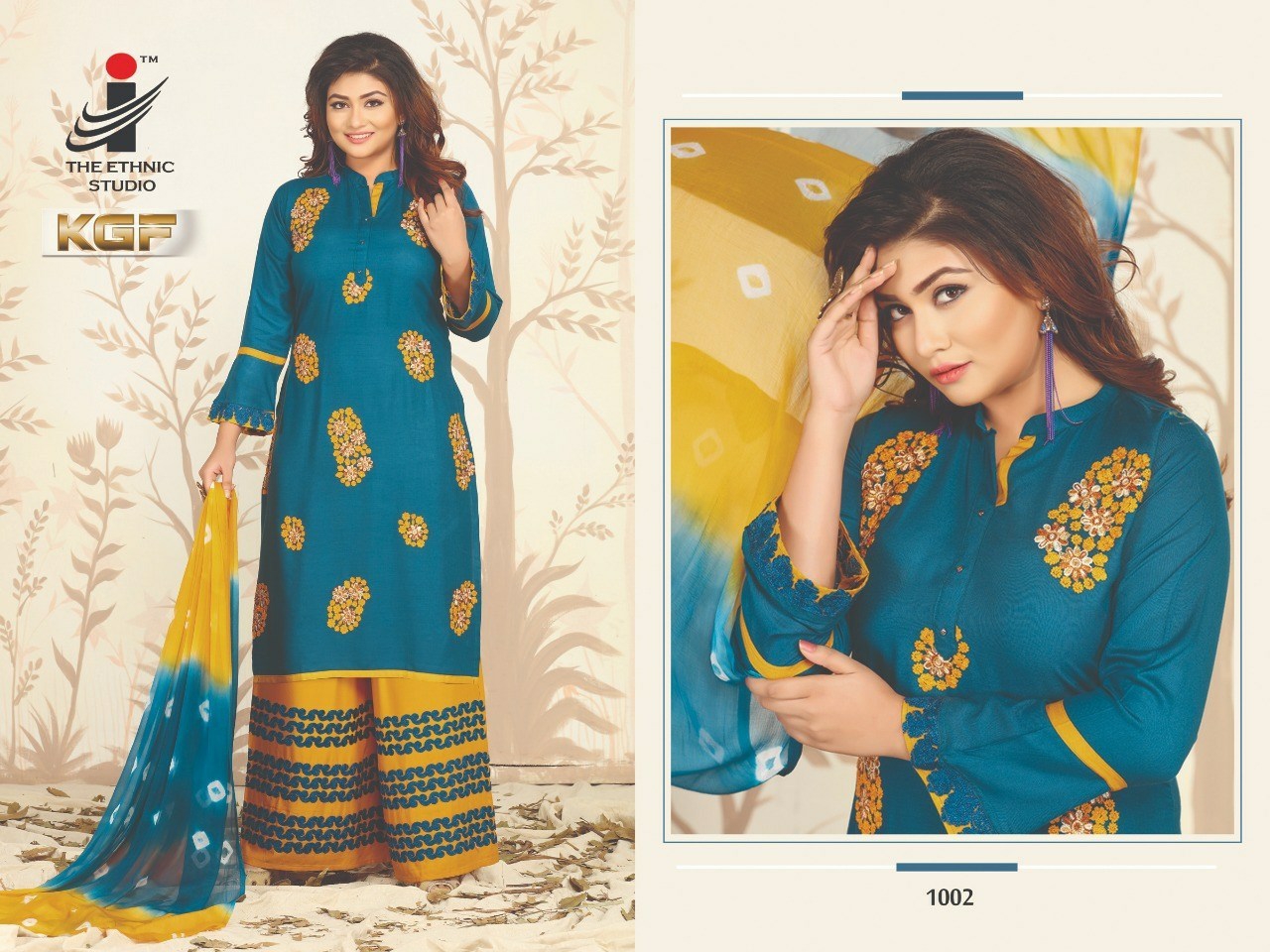 Kgf By The Ethnic Studio Reyon Printed Ready To Wear Suits Wholesale Supplier And Dealer Surat