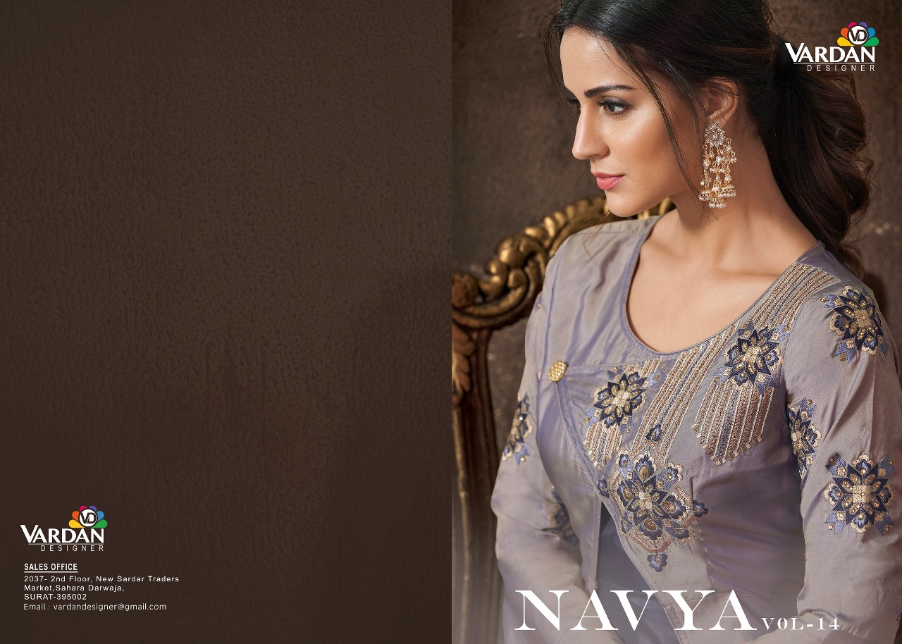 Navya Vol 14 By Vardan Designer Party Wear Gowns Wholesale Supplier Gujarat