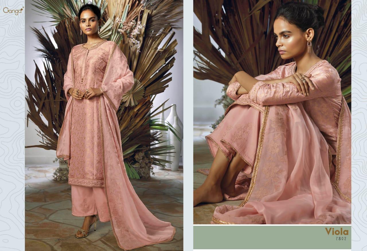 Viola By Ganga Series 7801 To 7806 Silk Embroidered Suits Wholesale Supplier Surat