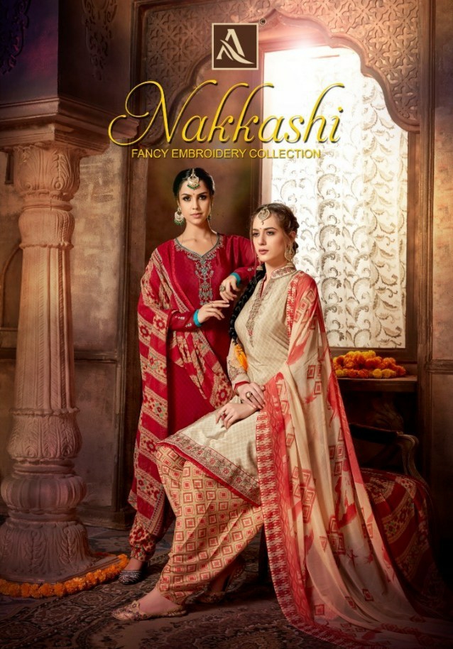 Nakkashi By Alok Suits Crepe Designer Party Wear Suits Wholesale Supplier Surat