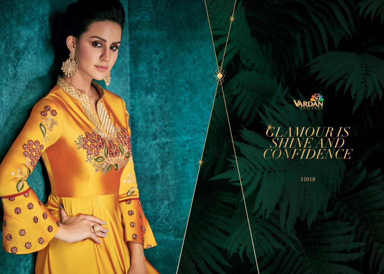 Rozi Vol 1 By Vardan Designer Silk Gowns Wholesale Supplier And Dealer Surat