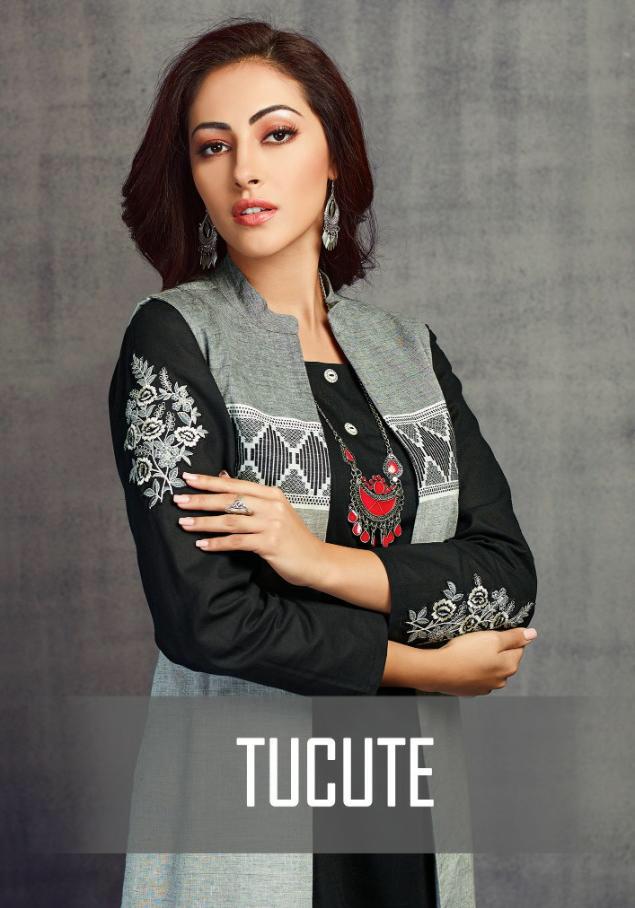 Tucute 459 Series By Karma Trendz Pure Handloom Embroidered Kurtis Wholesale Supplier And Trader Sur...