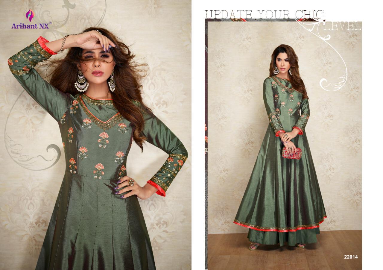 Amorina Vol 3 By Arihant Nx Series 22011 To 22015 Silk Designer Party Wear Gowns Wholesale Supplier ...