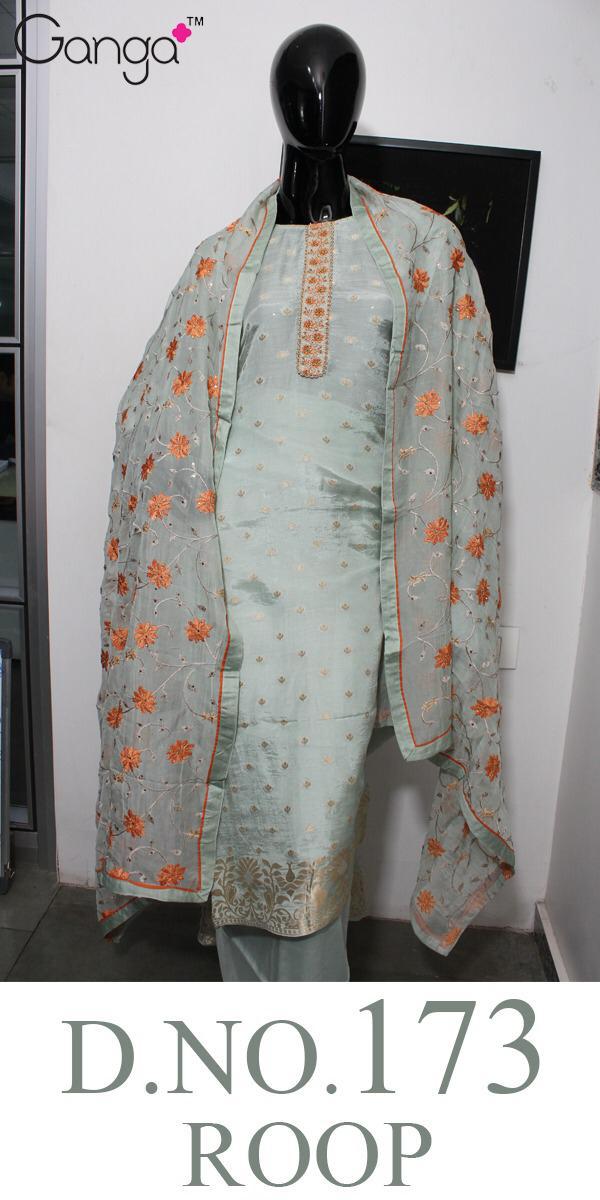 Roop 173 By Ganga Bemberg Silk Designer Occasion Wear Suits Wholesale Supplier Gujarat