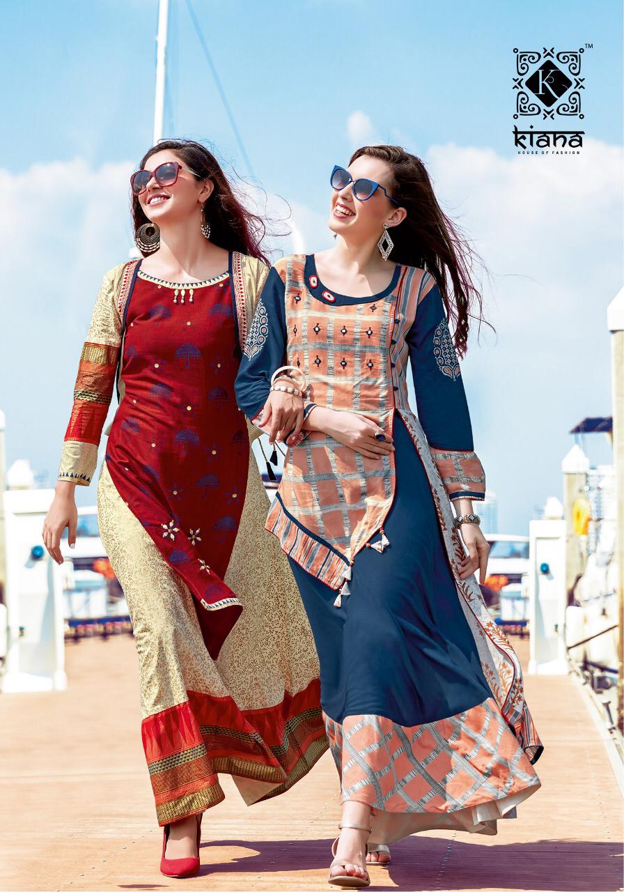 Haritage Vol 3 By Kiana Fashion Reyon Designer Party Wear Kurtis Wholesale Supplier And Dealer Gujar...