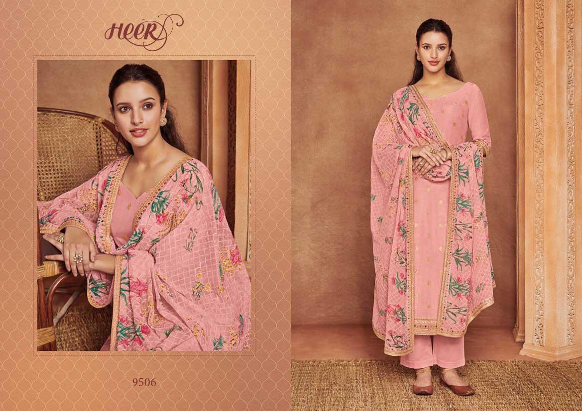 Kimora Heer Vol 52 Series 9501 To 9508 Cotton Designer Party Wear Suits Wholesale Supplier Nd Dealer...