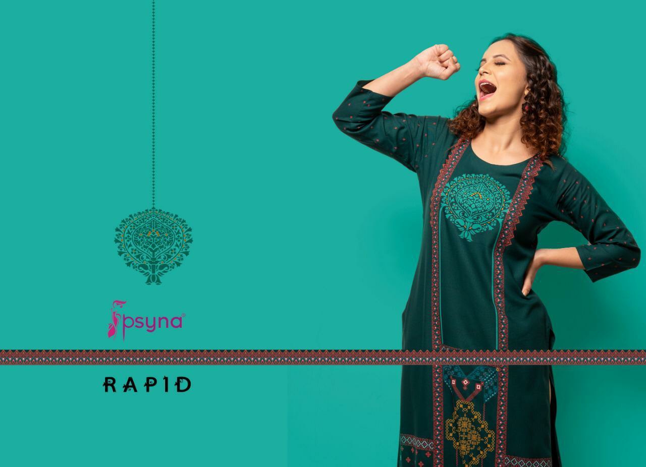 Rapid 3 By Psyna Reyon Kurtis Wholesale Supplier And Dealer Surat