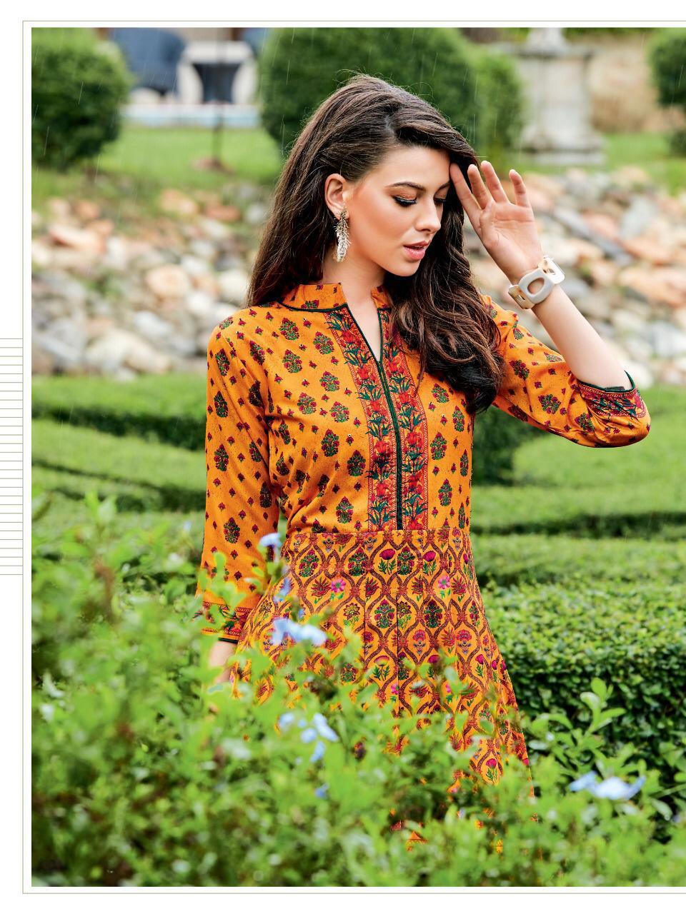 Rangreza By Ladies Flavour Musline Digital Printed Kurtis Wholesale Supplier Gujarat