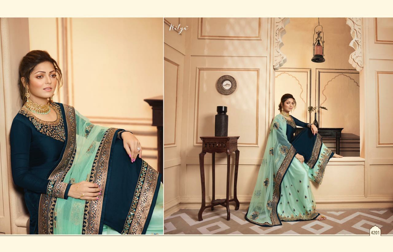 Nitya Vol 142 By Lt Series   4201 To 4209 Designer Party Wear Suits Wholesale Supplier Nd Dealer Guj...