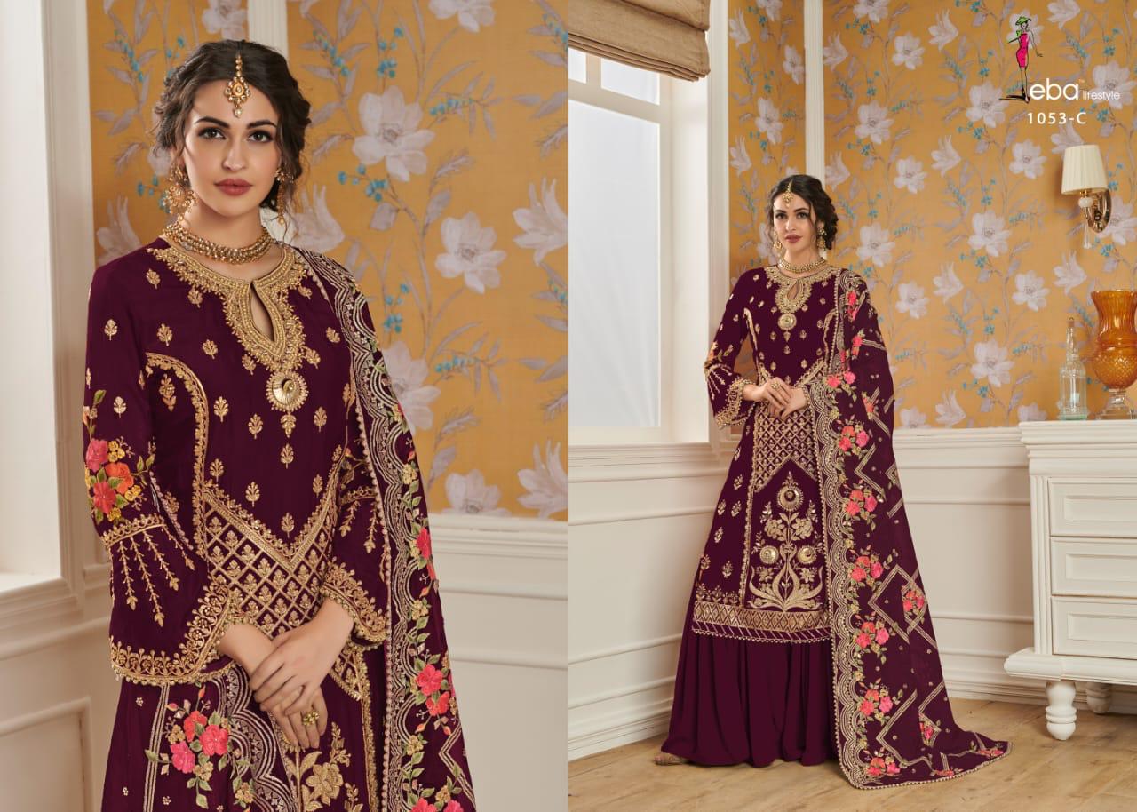 Hurma Vol 10 Silver By Eba Lifestyle  Series 1053a To 1053d Designer Party Wear Suits Wholesale Supp...