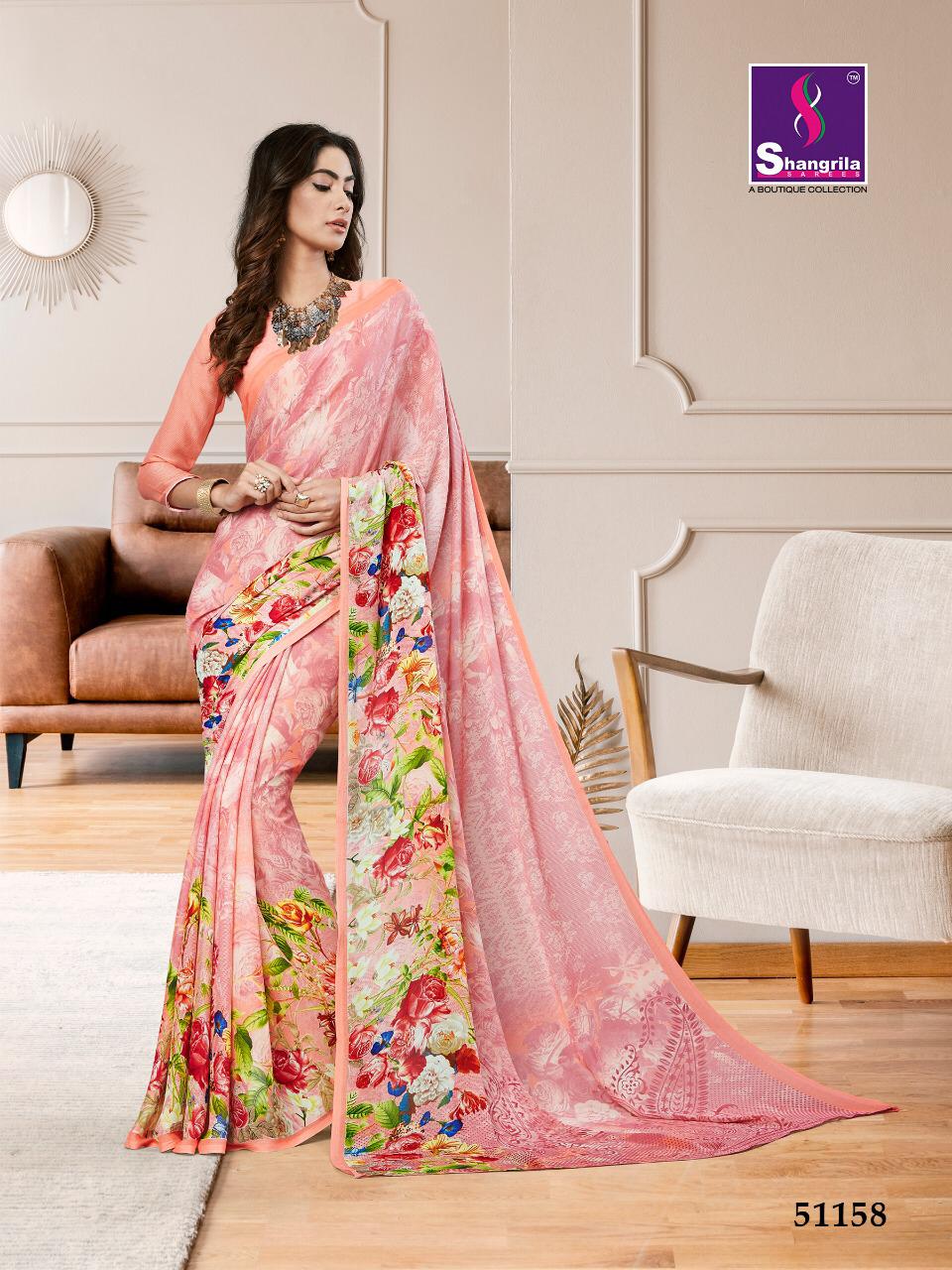 Mahek By Shangrila Fancy Printed Sarees Wholesale Supplier India