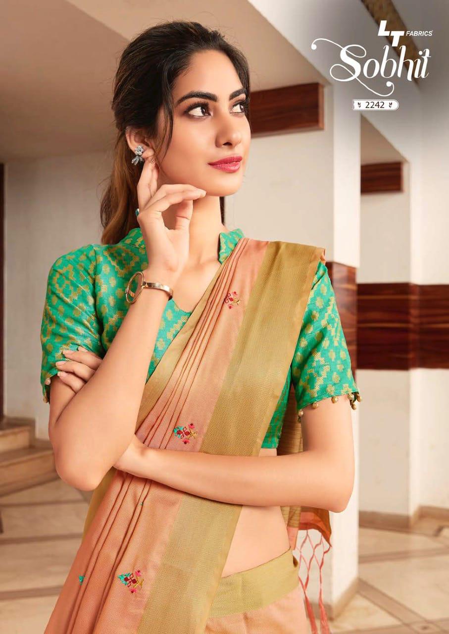 Sobhit By Lt Fashion Linen Zari Work Sarees Wholesale Supplier And Dealer India