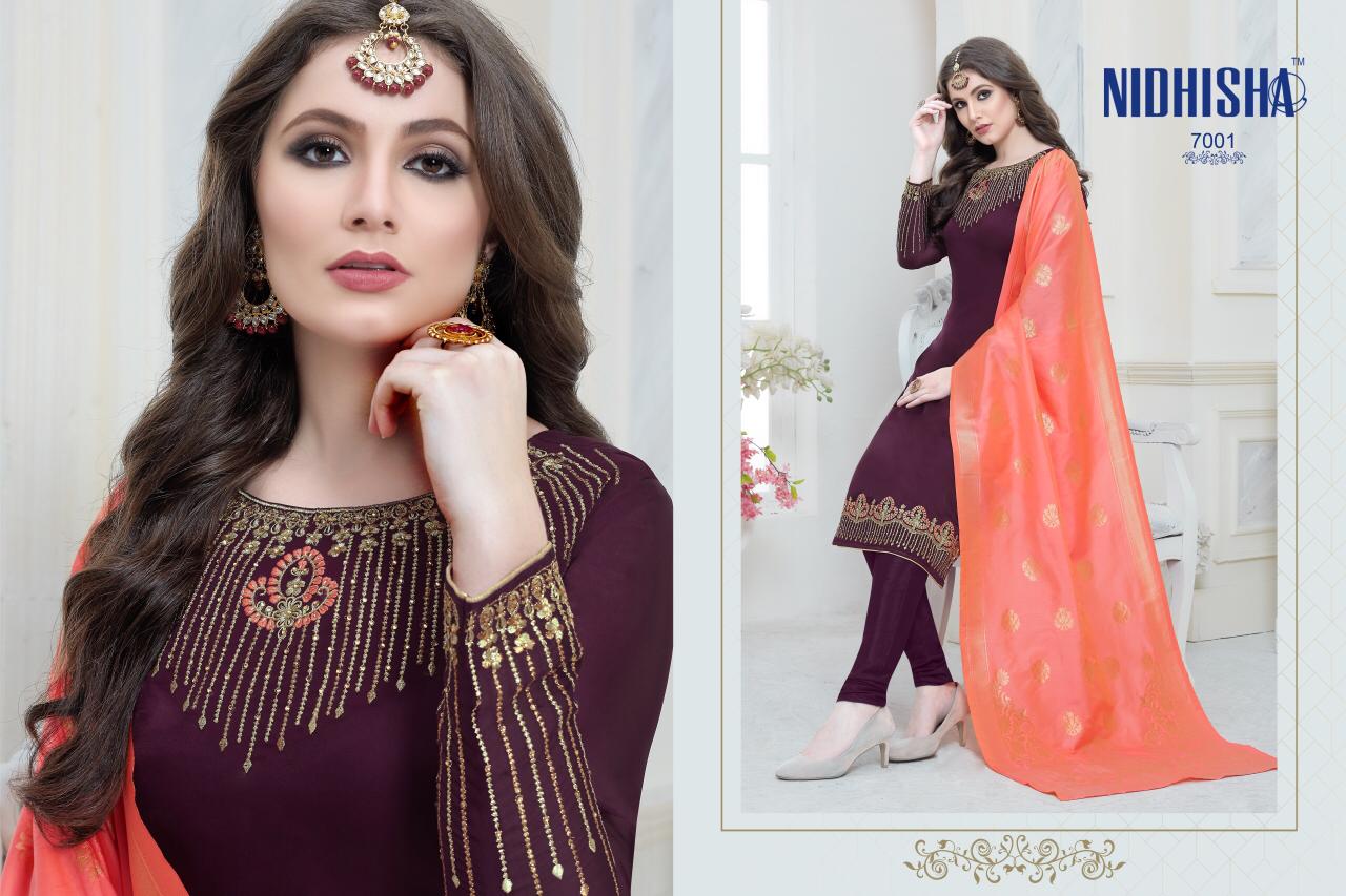 Nidhisha Vol 7 Series 7000 Designer Party Wear Suits Wholesale Supplier Nd Dealer India