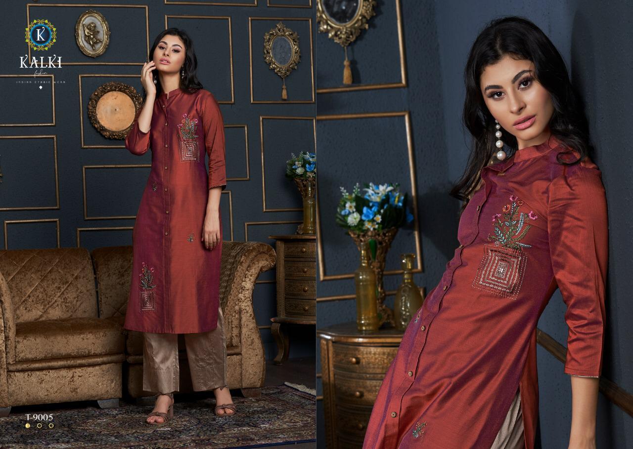 Tripling By Kalki Fashion Chanderi Cotton Kurtis With Plazzo Wholesale Supplier And Dealer India