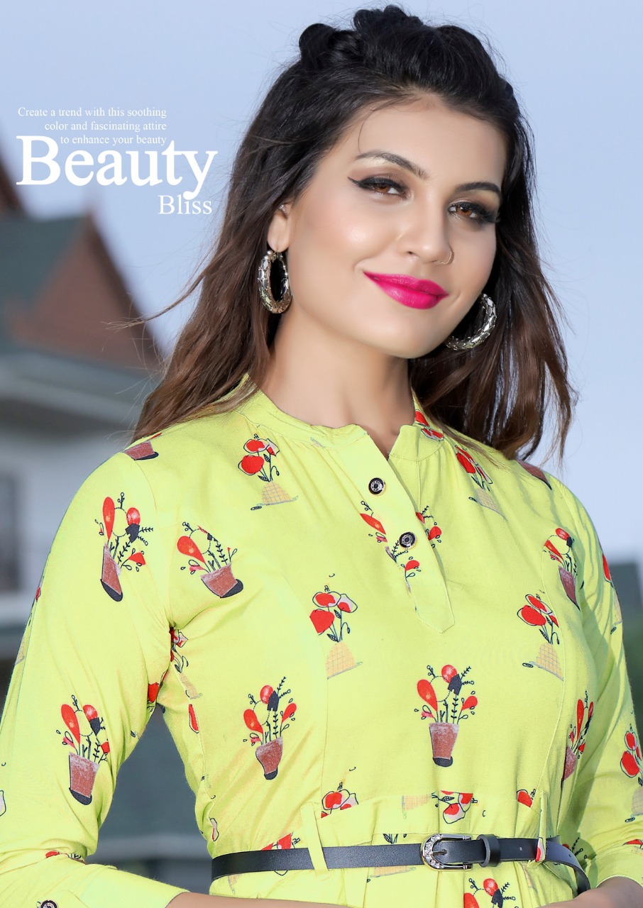 Honeymoon By Koodee Reyon Kurtis With Belt Wholesale Supplier Nd Dealer Gujarat