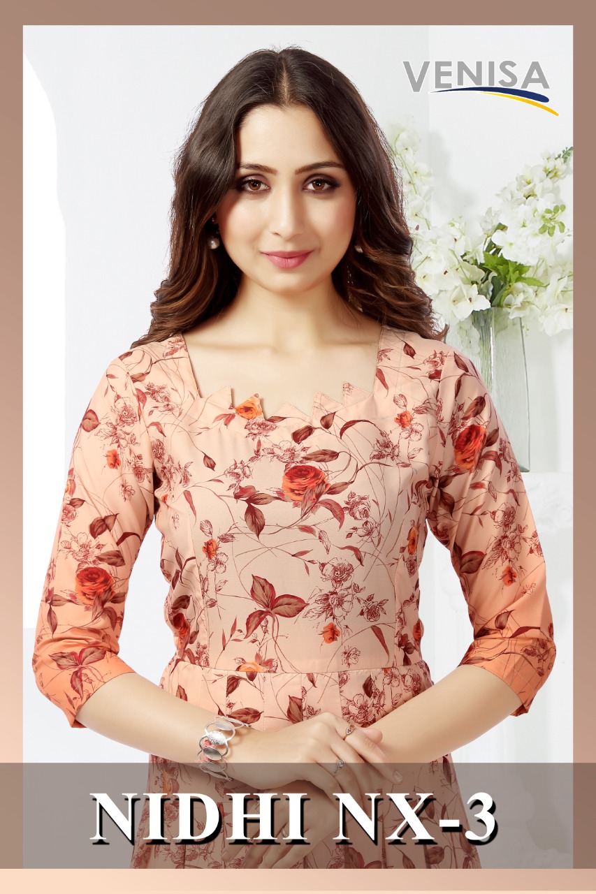 Venisa Nidhi Nx Vol 3 Reyon  Printed Gowns Wholesale Supplier And Dealer Surat