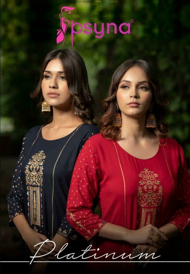 Platinum By Pysna Reyon Designer Kurtis Wholesale Supplier Surat