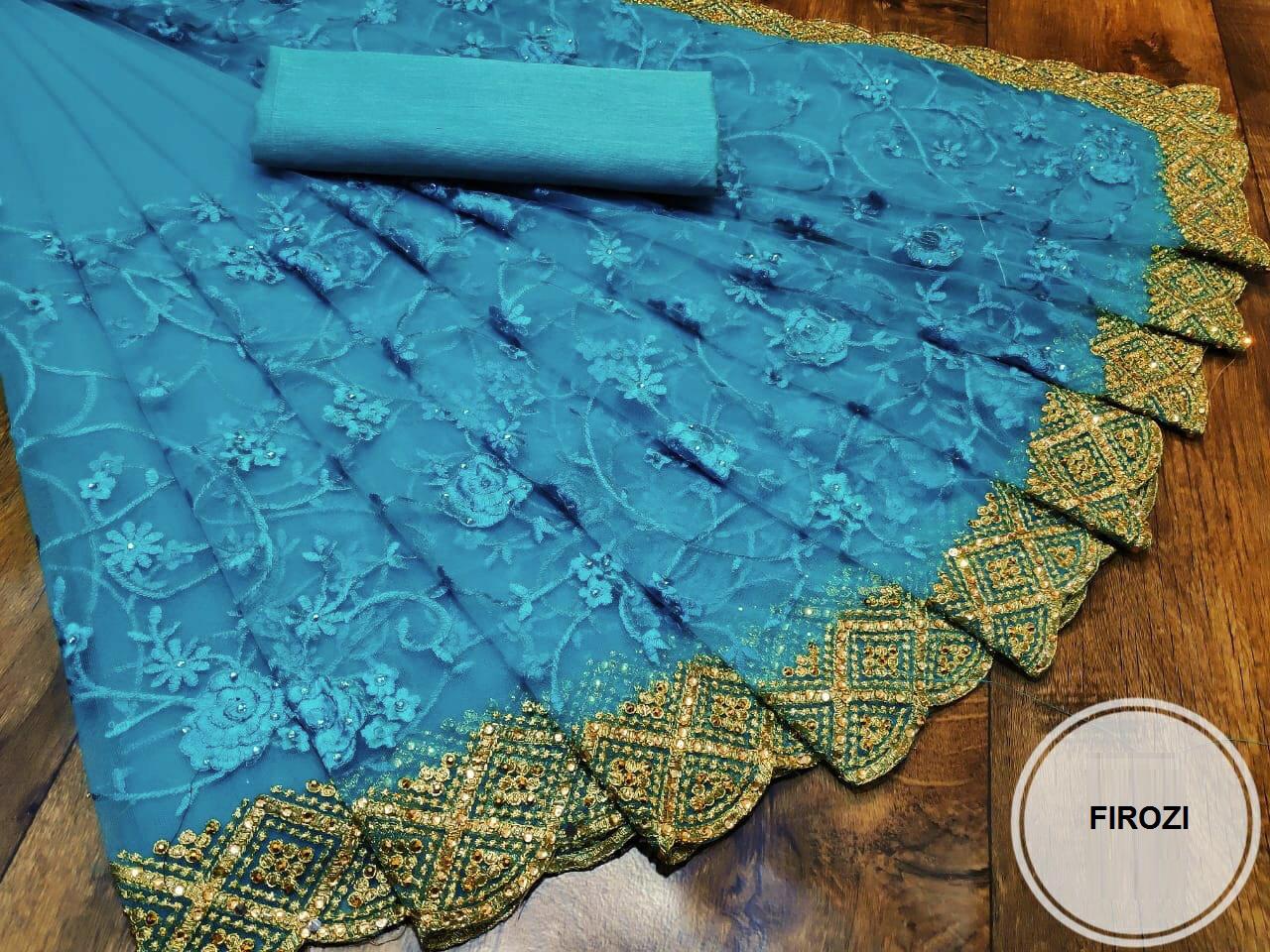 Non Catalog Net Designer Party Wear Wear Wholesale Supplier Nd Dealer Gujarat