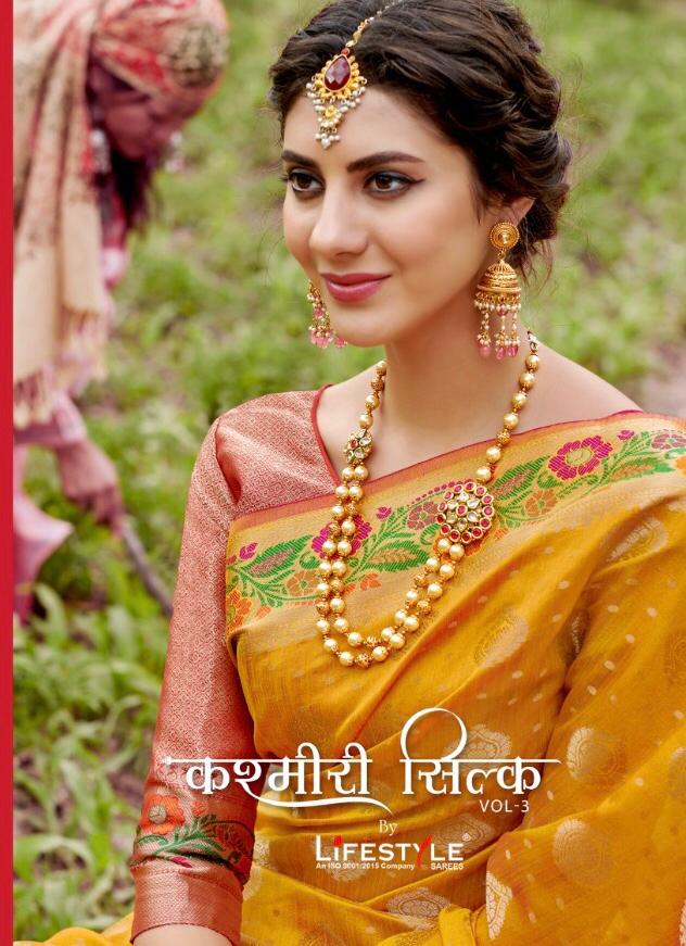 Kashmiri Silk Vol 3 By Lifestyle Silk Designer Occasions Wear Sarees Wholesale Supplier Nd Trader Su...