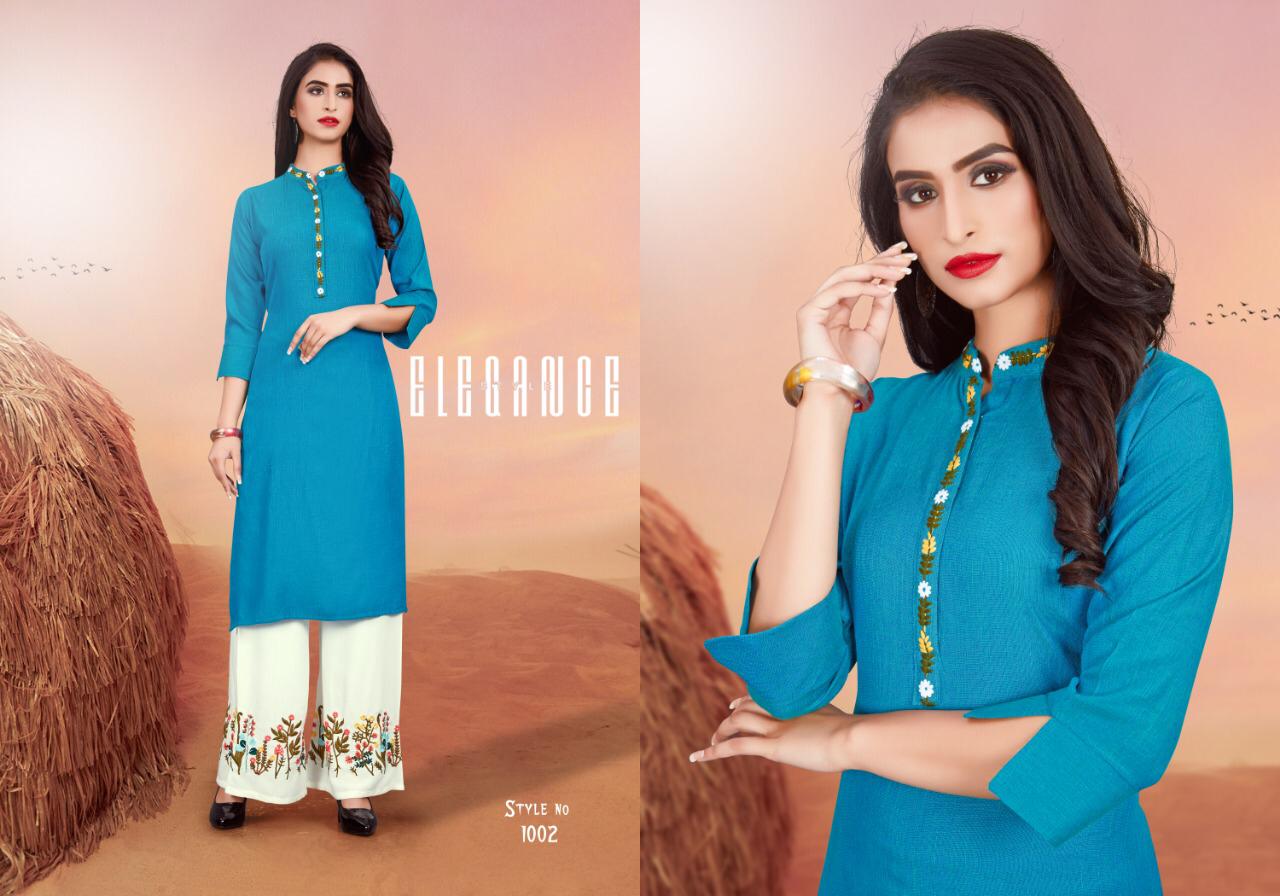 Amanta Vol 5 By Gallberry Reyon Kurtis With Plazzo Wholesale Supplier Surat