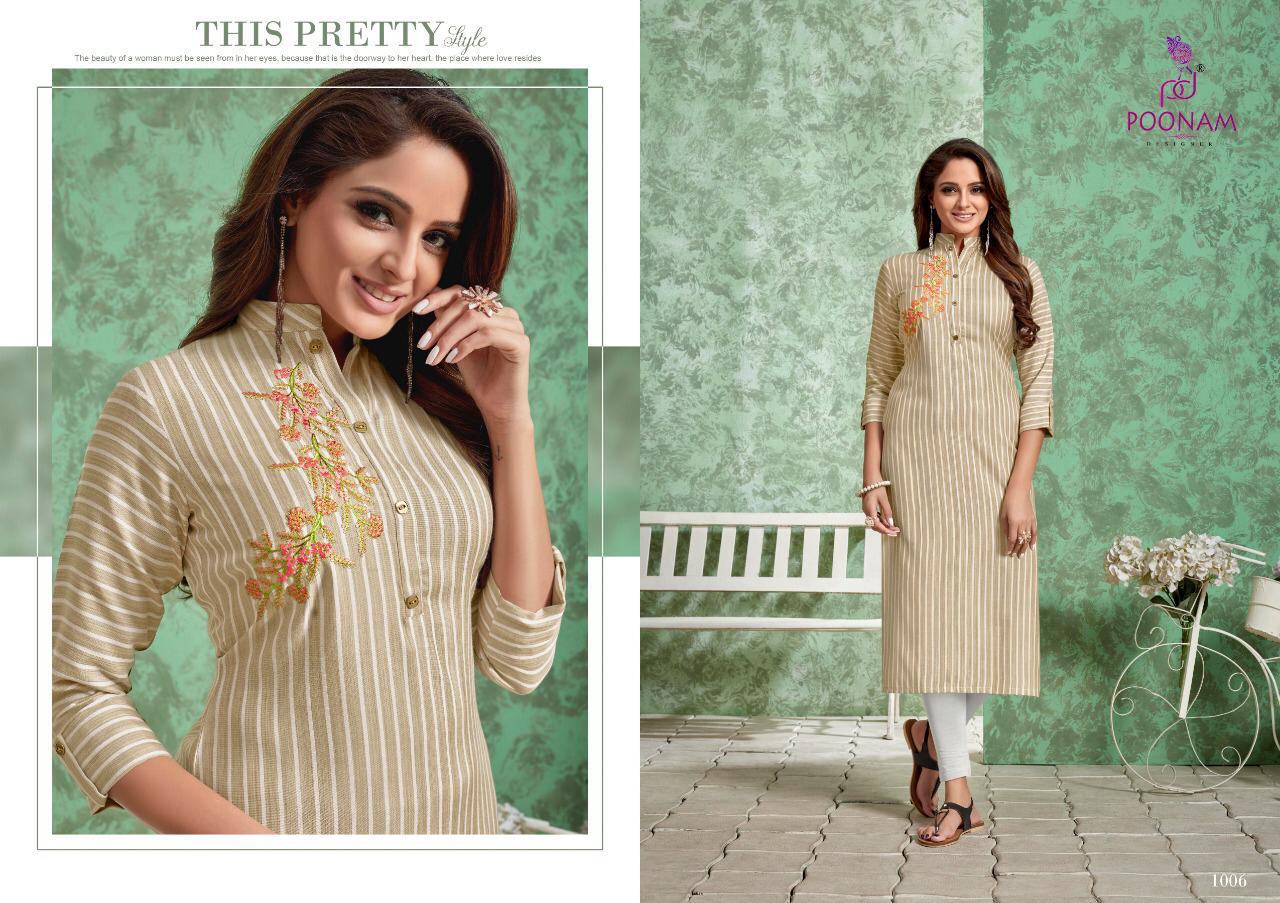 Strip By Poonam Designer Reyon Designer Kurtis Wholesale Supplier And Trader Surat