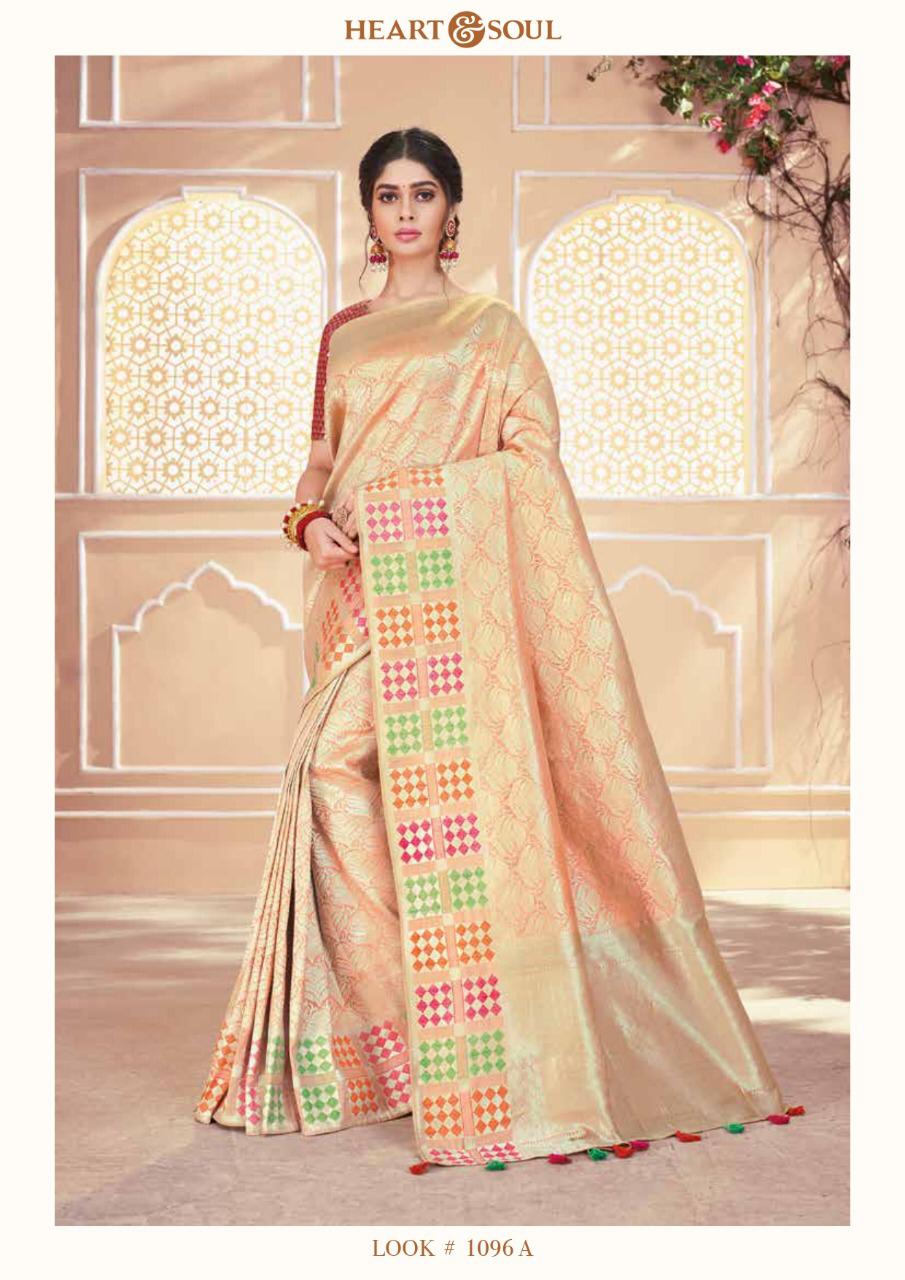 Heart And Soul Series 1095a B To 1099 Weaving Silk Designer Occasions Wear Sarees Wholesale Supplier...