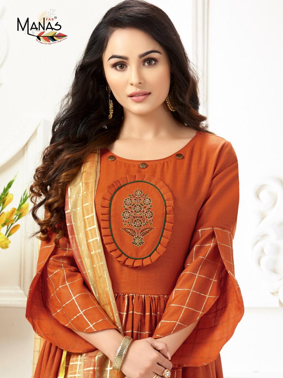 Kiara Vol 2 By Manas Maya Slub Foil Printed Kurtis With Duppata Wholesale Supplier India