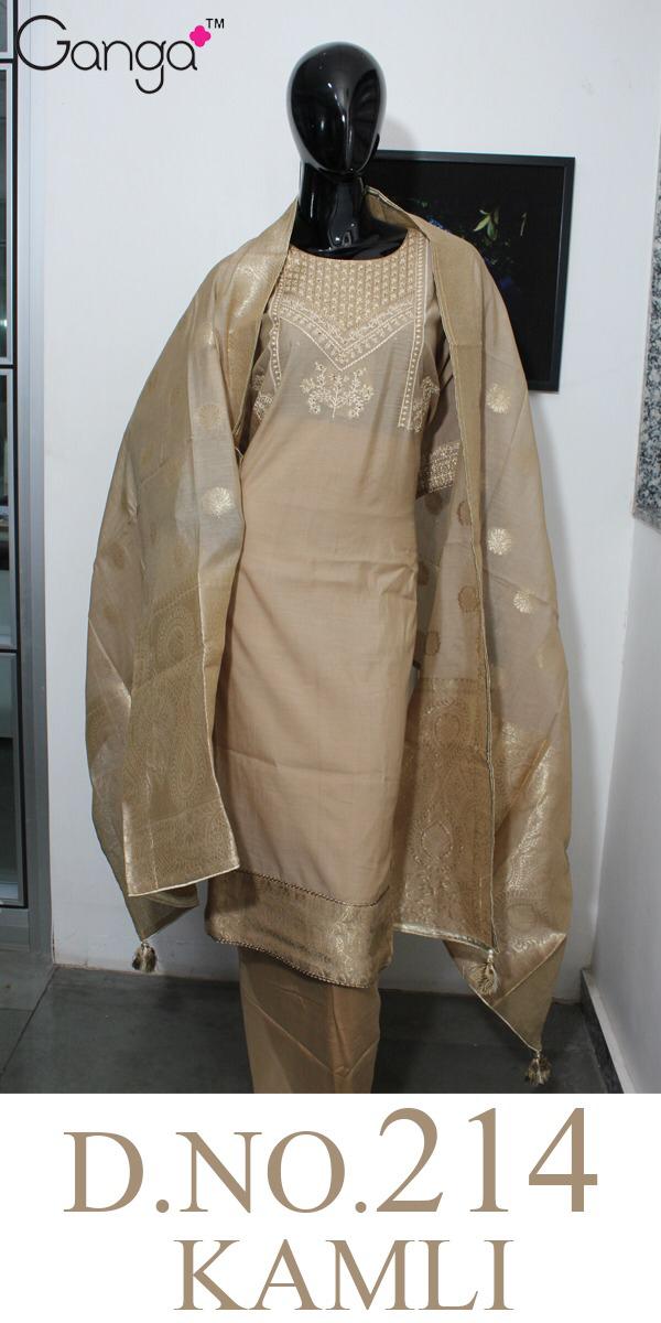 Kamli 214 By Ganga Silk Designer Occasions Wear Suits Wholesale Supplier Nd Dealer India