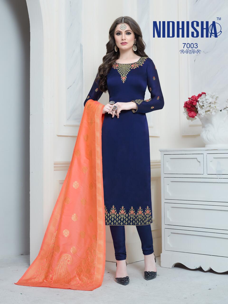 Nidhisha Series 7000 Designer Suit With Banrasi Dupatta Wholesale Supplier Surat