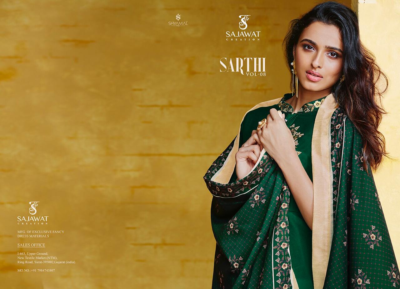 Sarthi Vol 8 By Sajawat Creation Series 751 To 758 Ready To Wear Designer Suits Collection Wholesale...