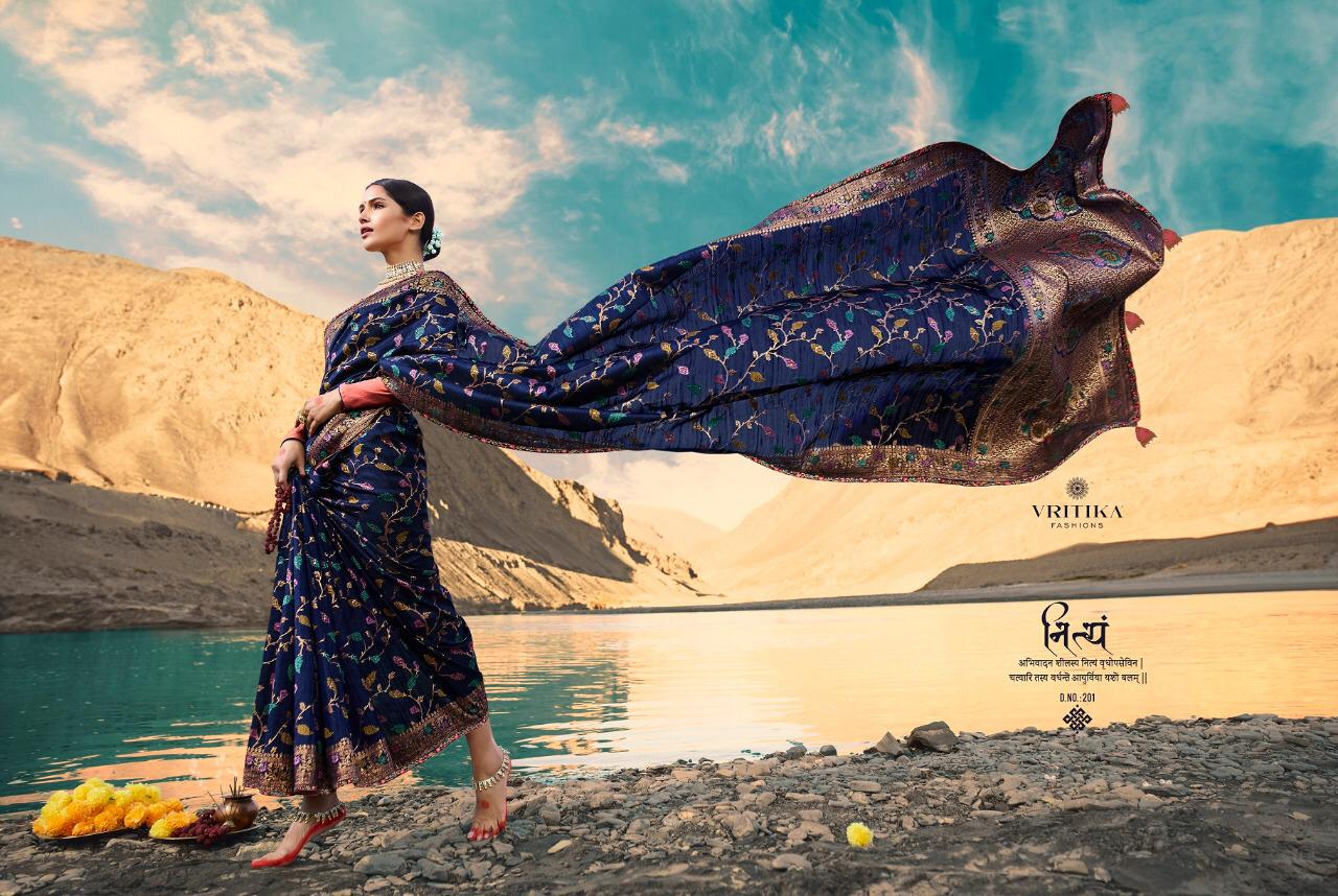 Vritika Series 201 To 207 Silk Designer Occasions Wear Sarees Wholesale Supplier Nd Dealer Gujarat