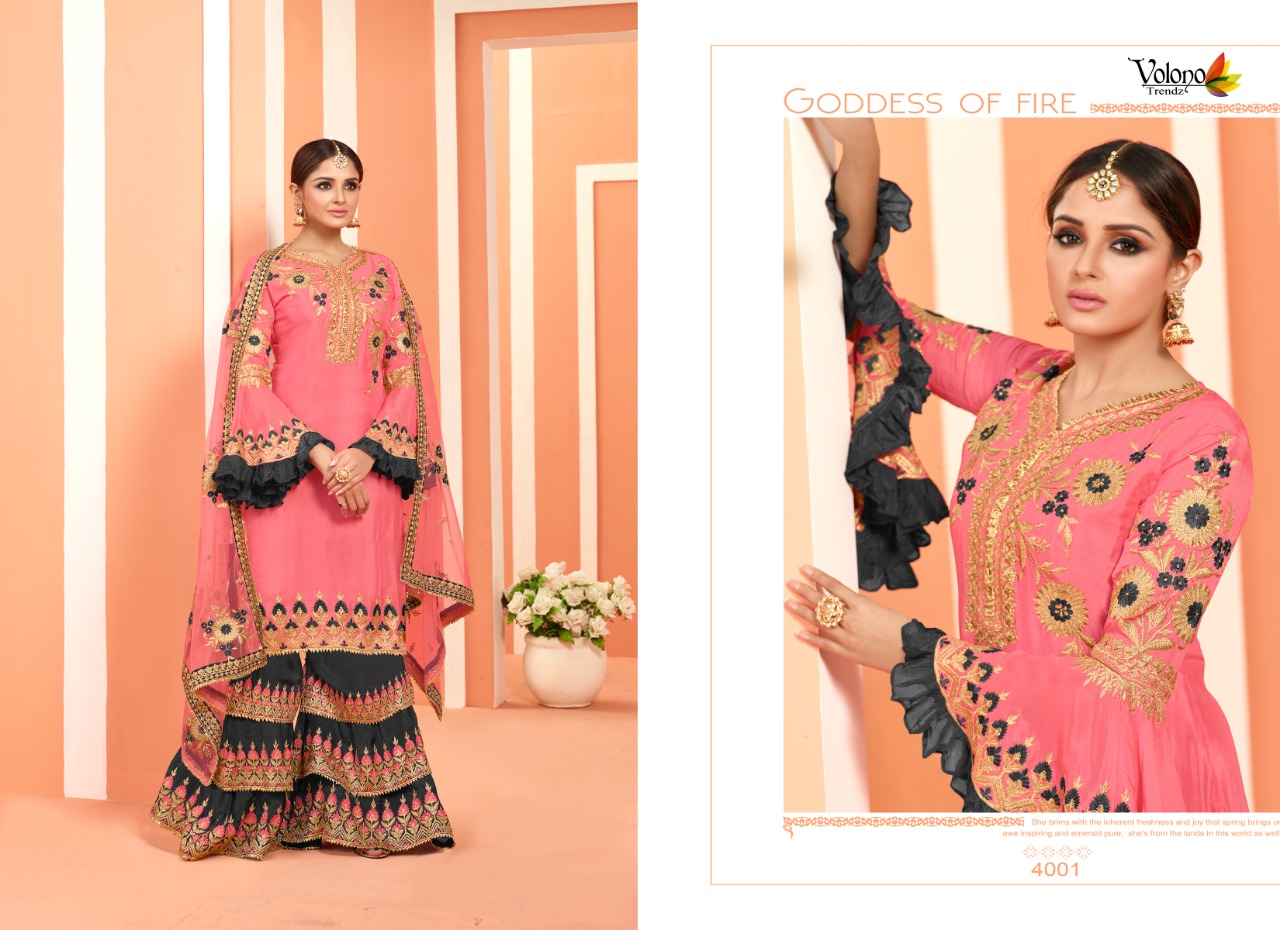 Dullhan Vol 4 Bridal Collection By Volono Trendz Georgette Embroidered Designer Suits Wholesale Supp...