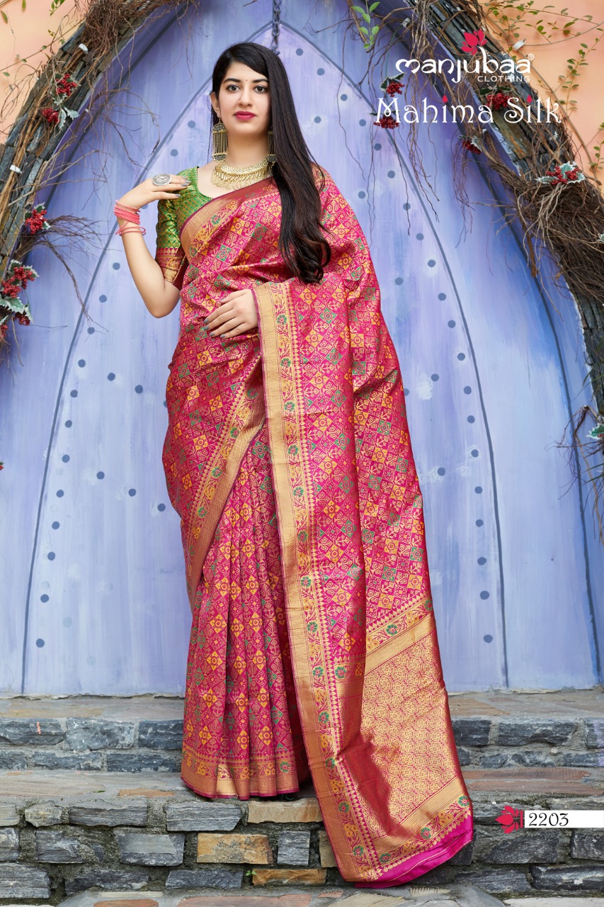 Mahima Silk By Manjubaa Silk Designer Occasions Wear Sarees Wholesale Supplier Nd Dealer Gujarat