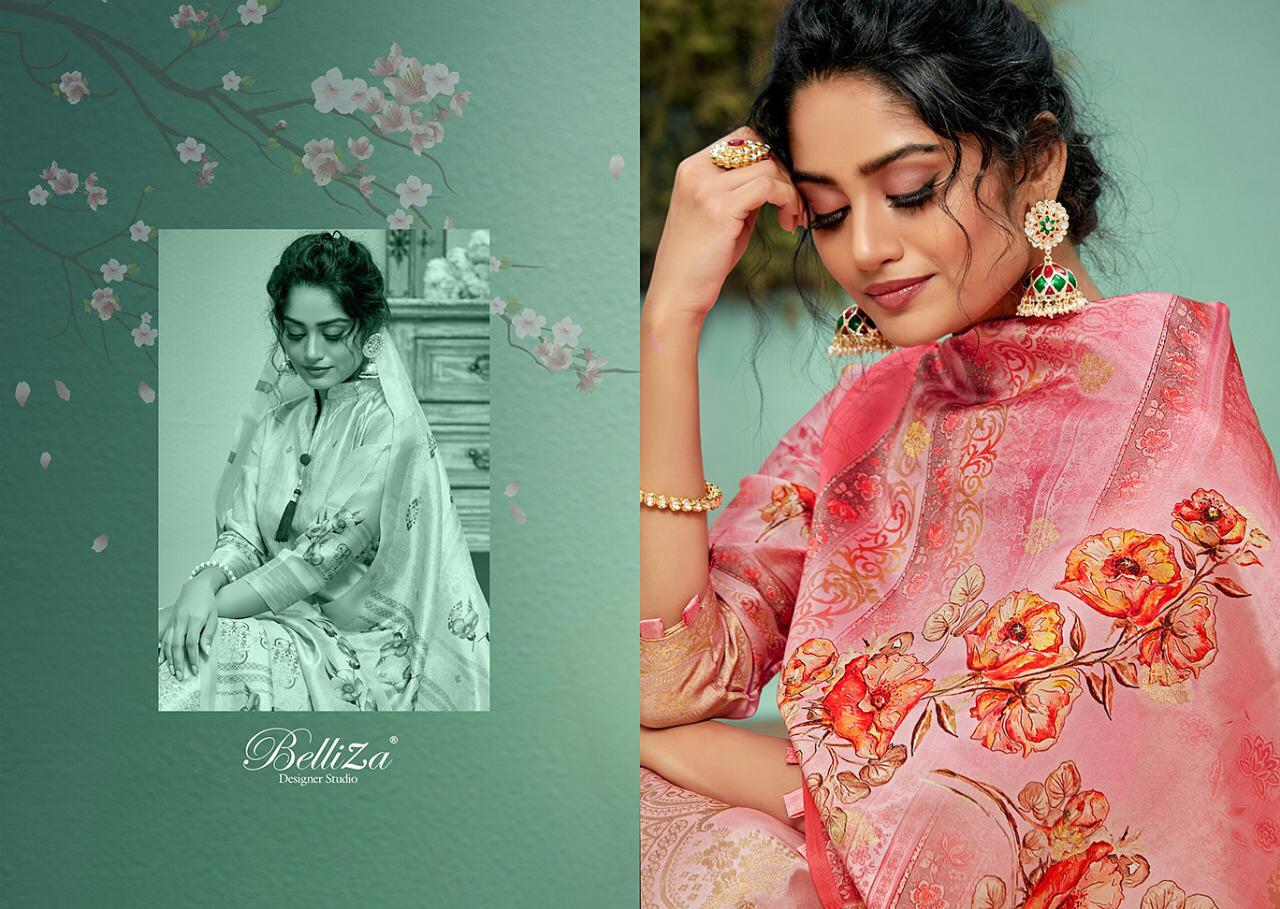 Mishka By Belliza Designer Studio Banarasi Silk Dress Materials Wholesale Supplier Surat