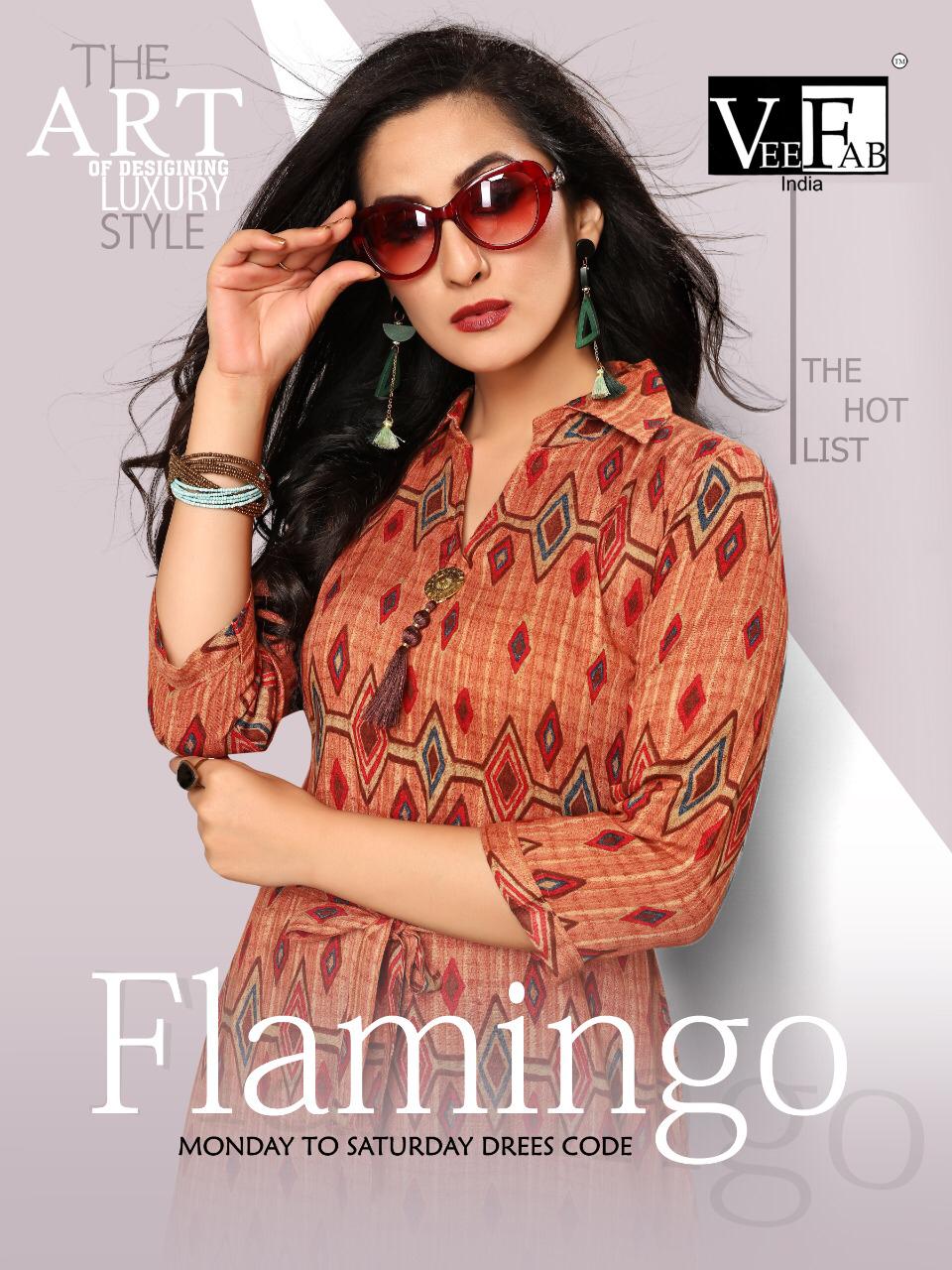 Flamingo By Vee Fab India Reyon Kurtis Collection Supplier India