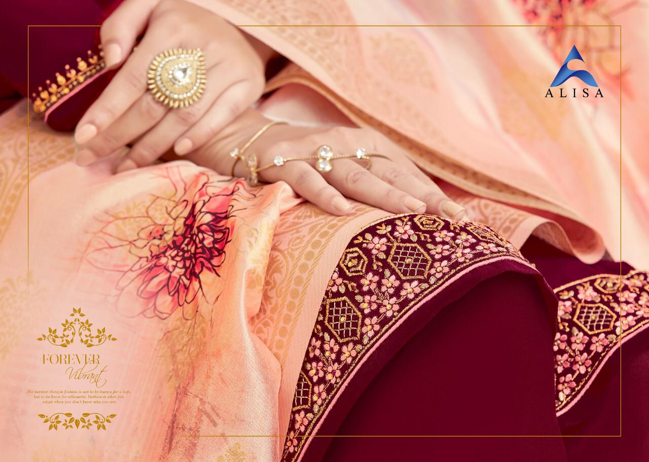 Suhan Vol  2 Digital Jaquard Duppata By Alisa Designer Party Wear Suits Wholesale Supplier Gujarat