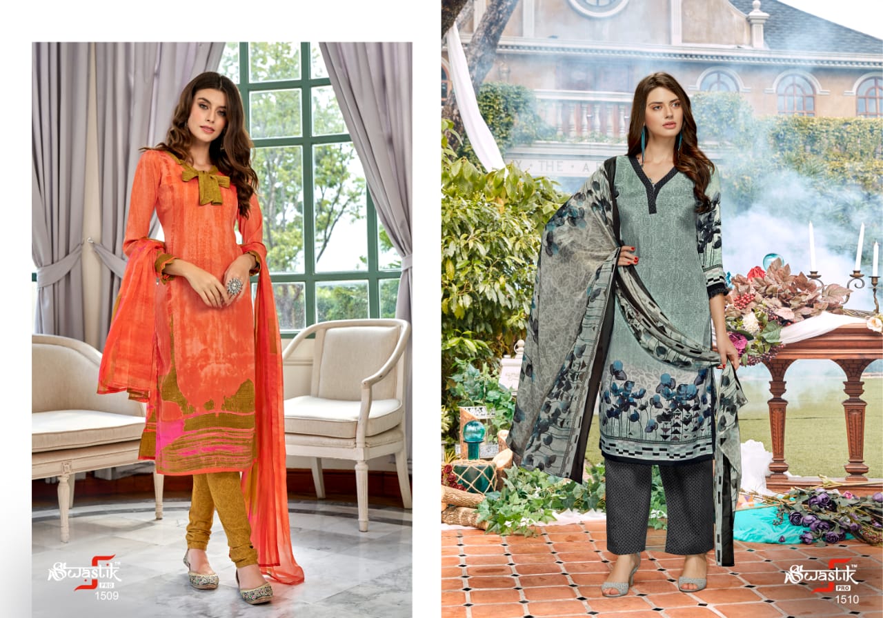 Swastik Pro Vol 41 By Anmol Tex  American Crape Dress Materials Wholesale Supplier Surat