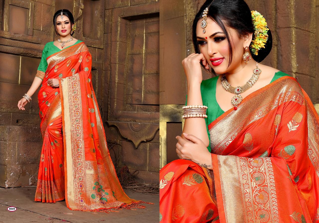 Adarshini By Np Series A 8001 To A 8005 Silk  Designer Party Wear Sarees Wholesale Supplier India