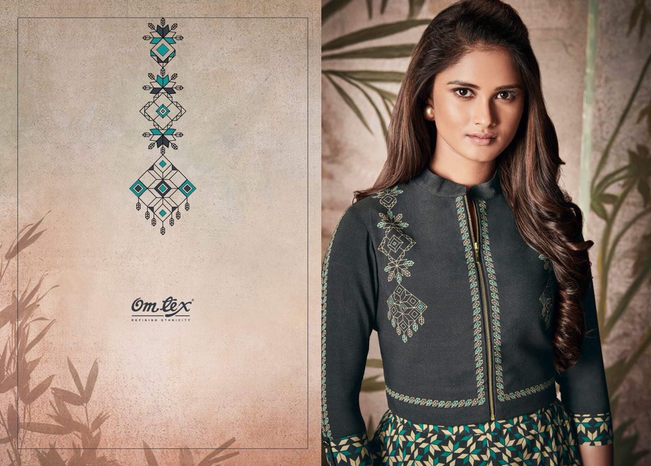 Famino By Omtex Reyon Long Dress Wholesale Supplier And Dealer Surat