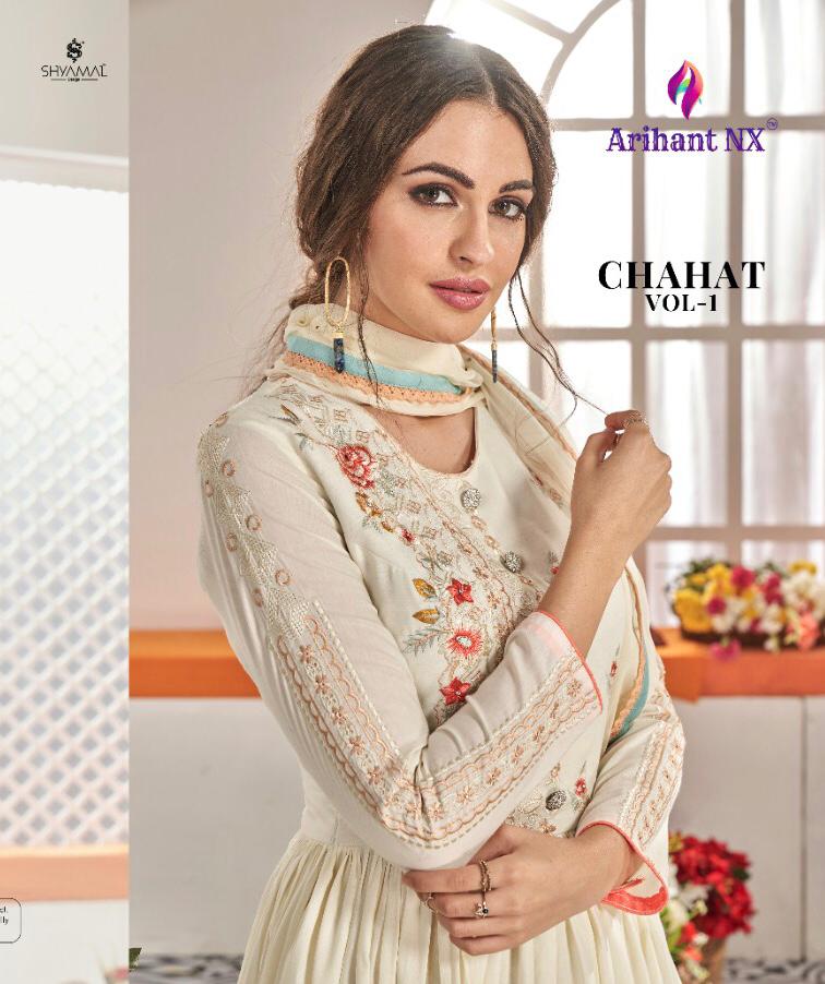 Chahat Vol 1 By Arihant Nx Maslin Designer Party Wear Suits Wholesale Supplier Nd Dealer Gujarat