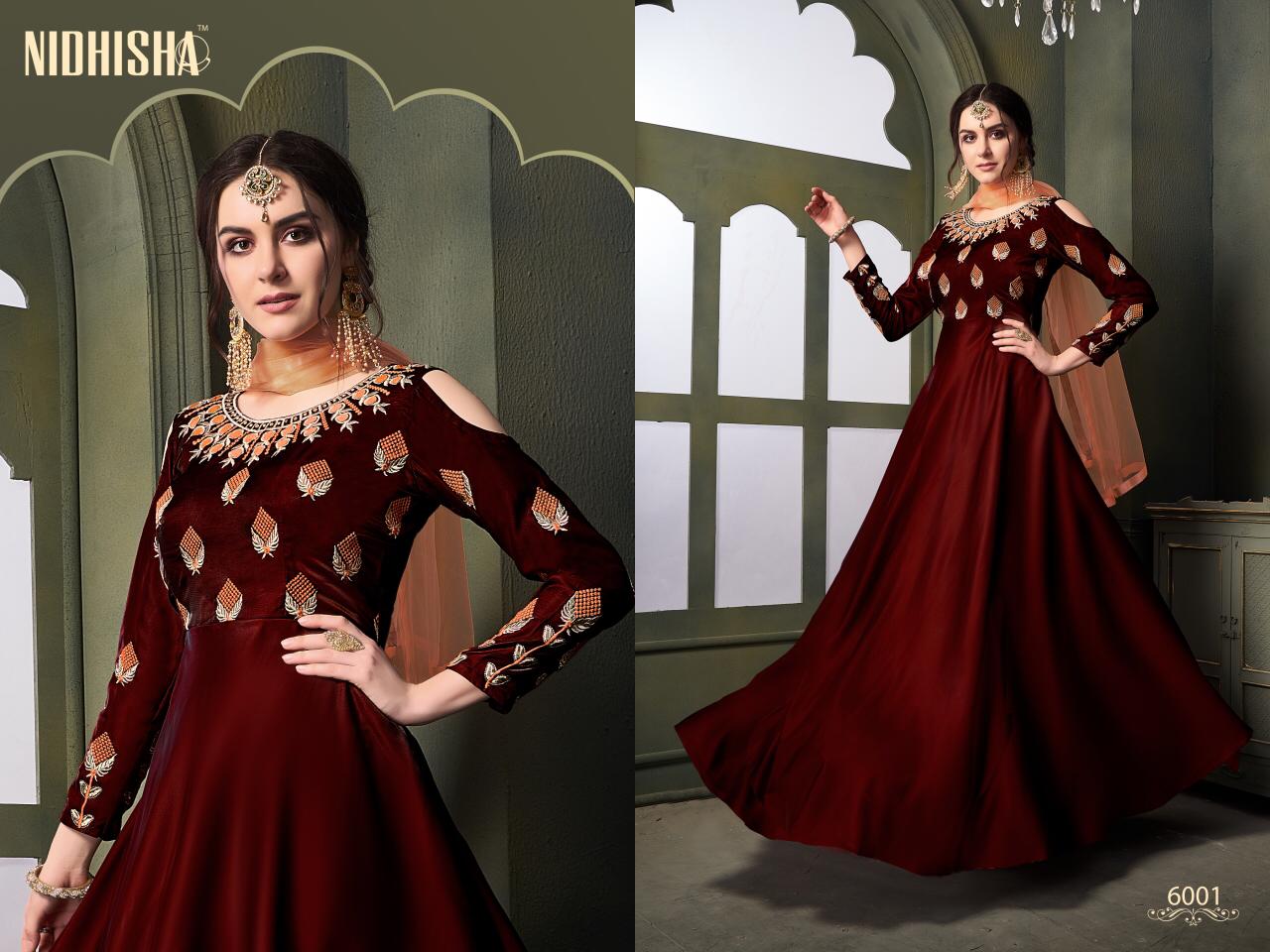 Nidisha 6001 Colours Designer Gowns Wholesale Supplier Gujarat