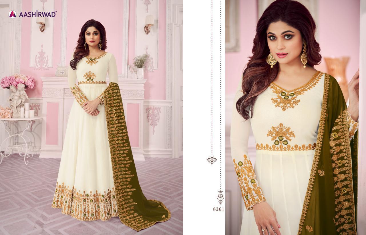 Saanvi 2 By Ashirwad Series 8261 Designer Party Wear Suits Wholesale Supplier Gujarat